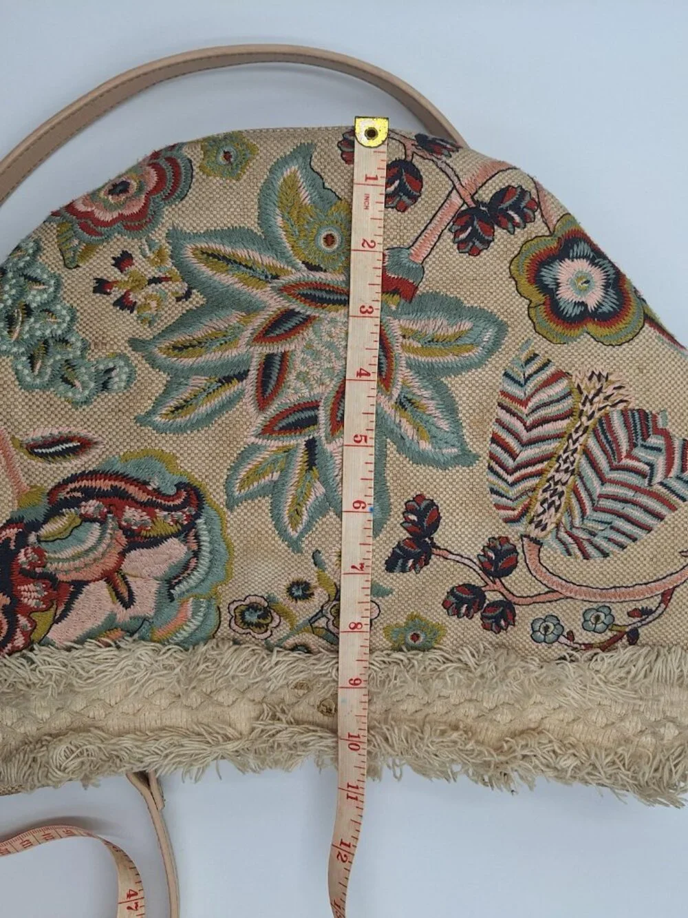 Spartina 449 Floral Embroidered Tapestry Bucket Bag Hobo Crossbody Purse